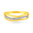 Gleaming Asymmetric Eternity Diamond Ring in Yellow and Rose Gold,,hi-res image number null