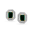 Stately Geometric Diamond Stud Earrings with Coloured Stones,,hi-res image number null