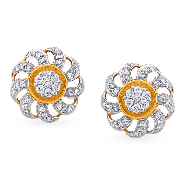 Sparkling Floral Diamond Stud Earrings,,hi-res image number null