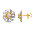 Sparkling Floral Diamond Stud Earrings,,hi-res image number null