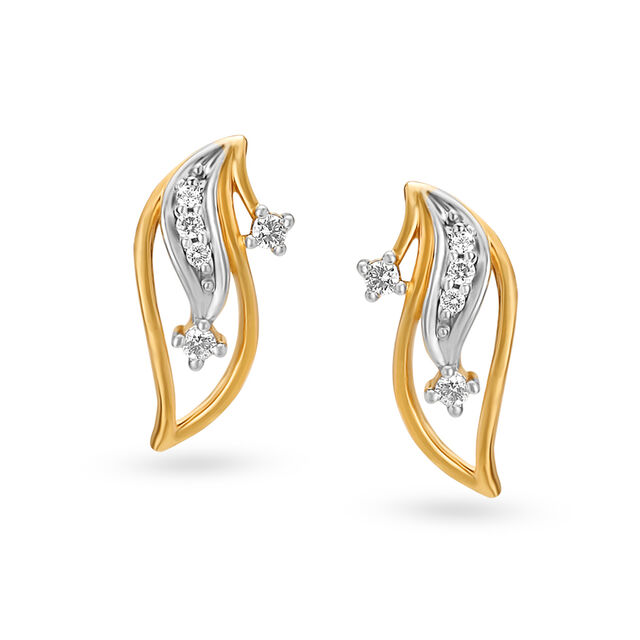 Charming Leaf Pattern Diamond Pendant And Earrings Set,,hi-res image number null