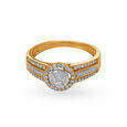 Glimmering 18 Karat Yellow Gold And Diamond Finger Ring,,hi-res image number null