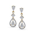 Scintillating Diamond and Gold Long Drop Earrings image number null