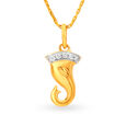 Divine Ganesha Gold and Diamond Pendant,,hi-res image number null