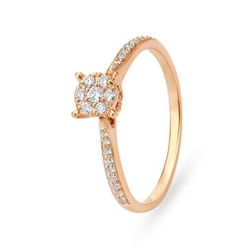 Alluring 18 Karat Rose Gold And Diamond Cluster Finger Ring