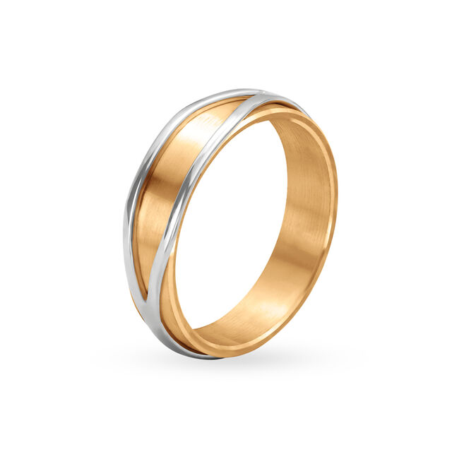 Contemporary Yellow and White Gold Ring for Men,,hi-res image number null