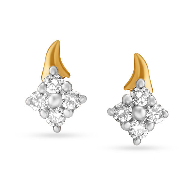 Dainty Modern Gold Stud Earrings image number null