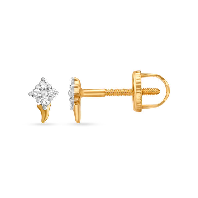 Dainty Modern Gold Stud Earrings image number null