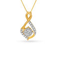 Stylised Teardrop Diamond Pendant image number null