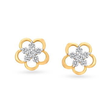 Timeless Floral Diamond Stud Earrings