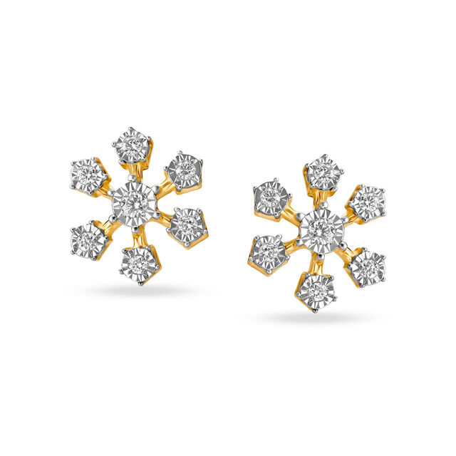 Striking Seven Stone Diamond Stud Earrings,,hi-res image number null