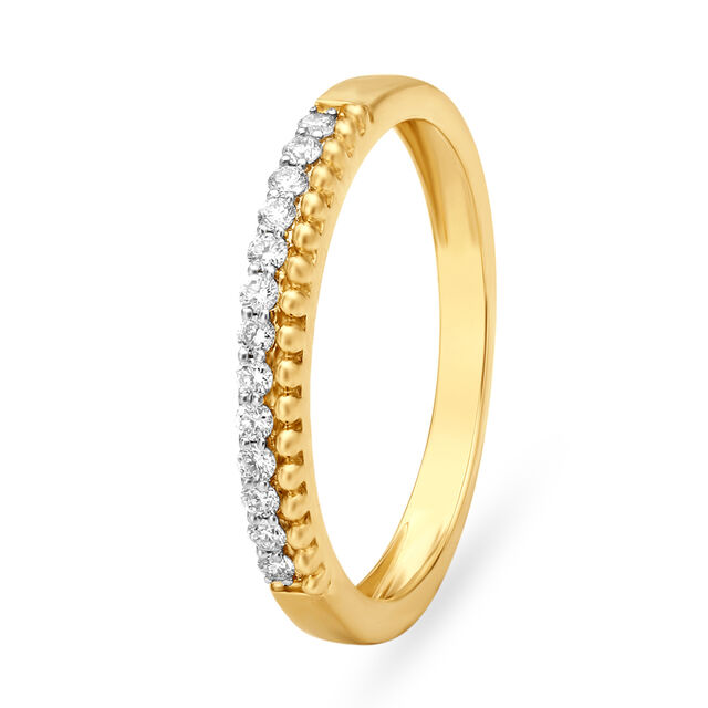 Eclectic Yellow Gold And Diamond Beaded Finger Ring,,hi-res image number null