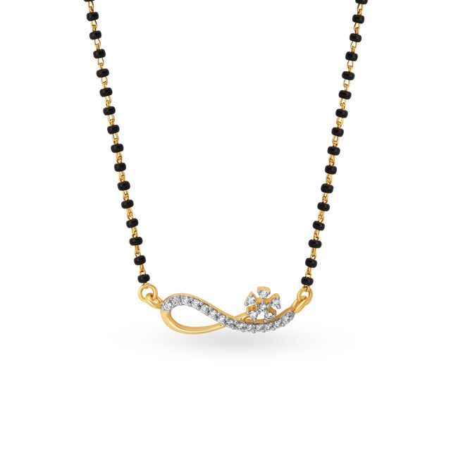 Infinity Floral Diamond Mangalsutra,,hi-res image number null
