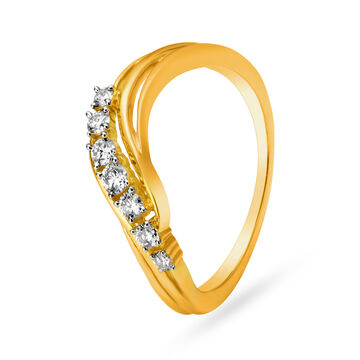 Slender Wavy Diamond Ring
