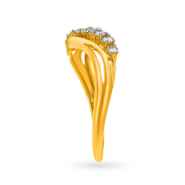 Slender Wavy Diamond Ring,,hi-res image number null