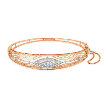 Enchanting Nature Inspired Diamond Bangle in White and Rose Gold