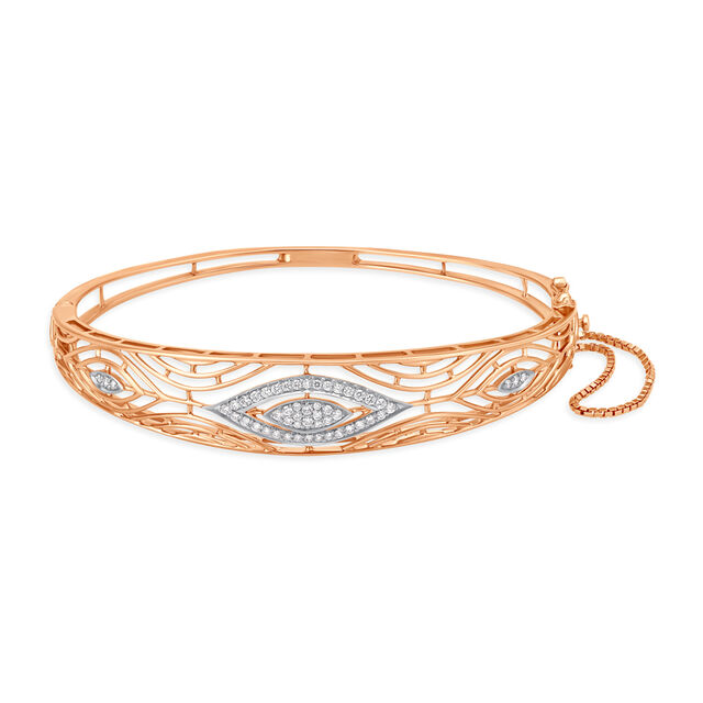 Enchanting Nature Inspired Diamond Bangle in White and Rose Gold,,hi-res image number null