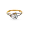 Pristine Dazzling Diamond Adorned Gold Finger Ring,,hi-res image number null