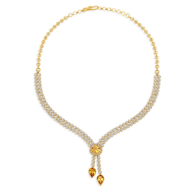 Distinguished Modern Design Gold Necklace Set Studded With Stones,,hi-res image number null