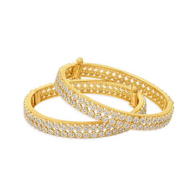 Premium Double Line Gold Bangle,,hi-res image number null