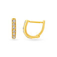 Charming Gold Hoop Earrings with Stones,,hi-res image number null