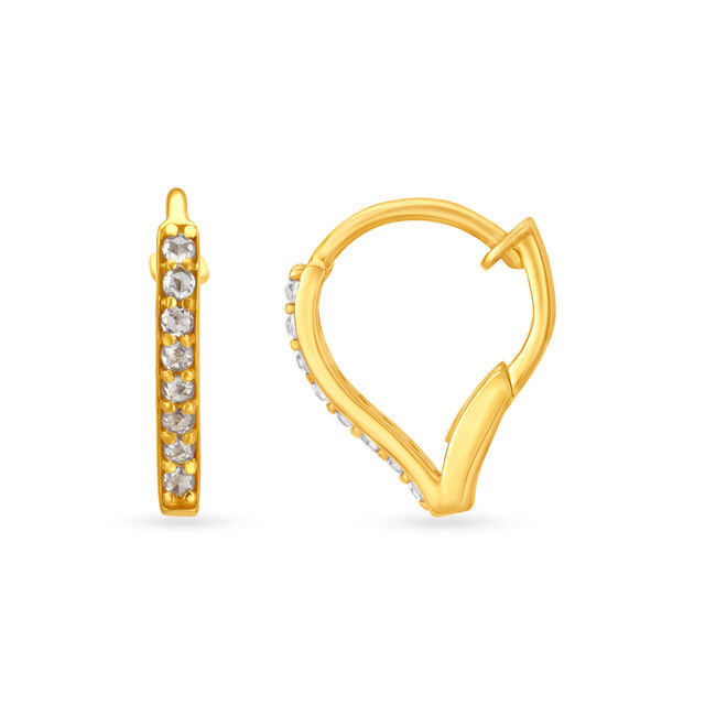 Modish Hoop Earrings with Un-cut Diamonds,,hi-res image number null