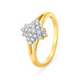 Radiant 18 Karat Yellow Gold And Diamond Floral Ring,,hi-res image number null