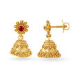 Radiant Floral Antique Gold Jhumkas image number null