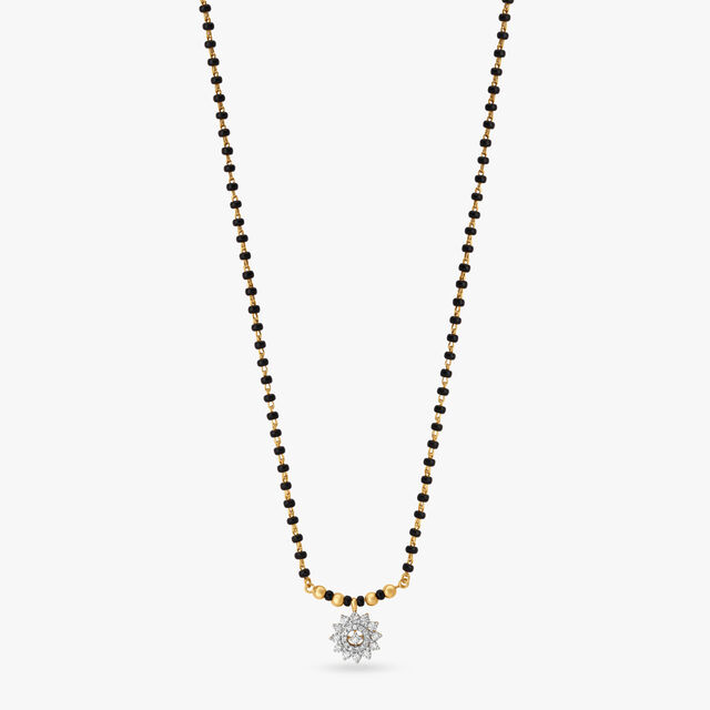 Sole Flower Diamond Mangalsutra,,hi-res image number null
