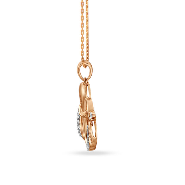 Lord Ganesha Inspired Rose Gold and Diamond Pendant,,hi-res image number null