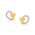Modern 18 Karat Yellow Gold Heart Studs,,hi-res image number null