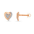 Romantic Hearts Rose Gold and Diamond Stud Earrings image number null