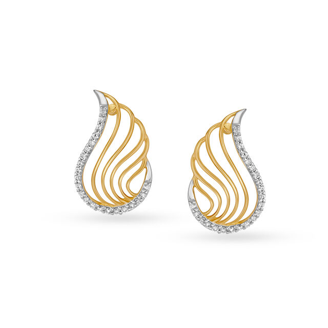 Elegant Eternity Swan Diamond Stud Earrings,,hi-res image number null