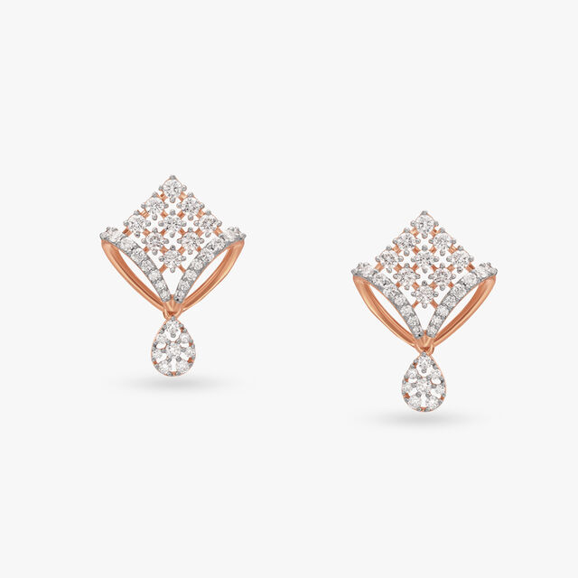 Modern Allure Diamond Drop Earrings image number null