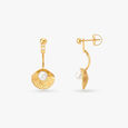 Seashell Pearl Drop Earrings image number null