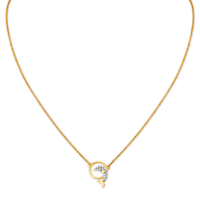 Dolphin Diamond Pendant with Chain for Kids,,hi-res image number null