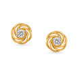 Swirl Pattern Diamond Stud Earrings for Kids,,hi-res image number null