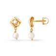 Alluring Geometric Pearl Drop Earrings,,hi-res image number null