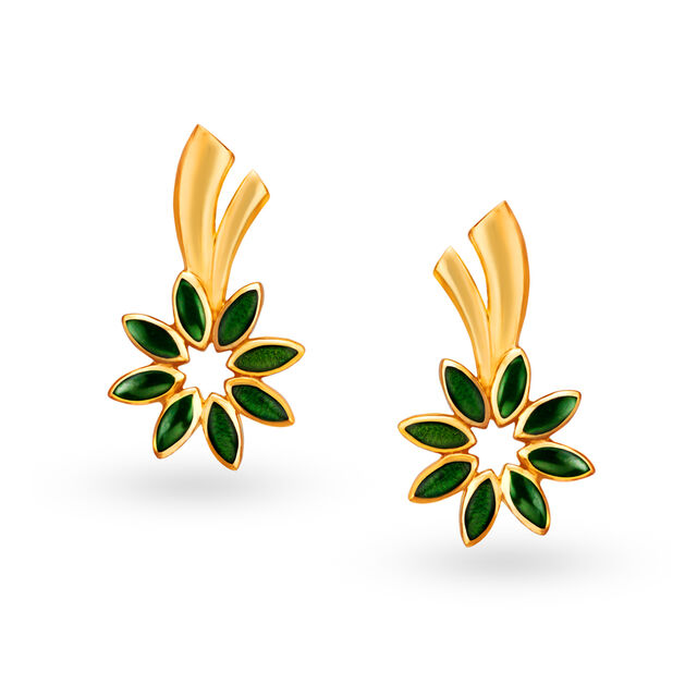 Alluring Fancy Gold Stud Earrings image number null