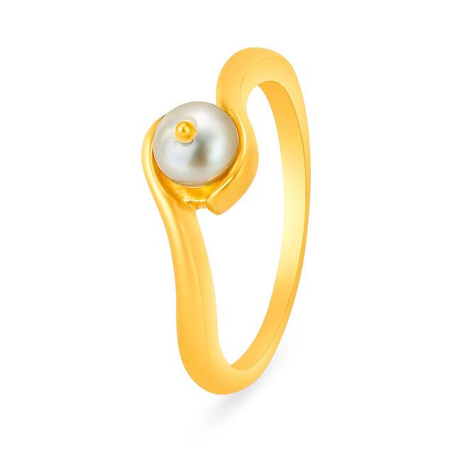 Pristine Pearl Gold Finger Ring,,hi-res image number null
