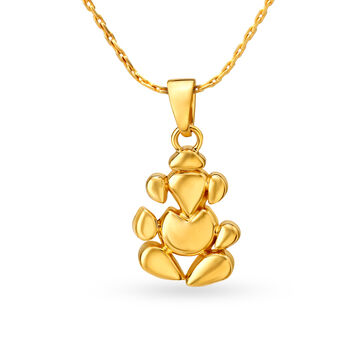 Classic Gold Pendant with Ganesha Design
