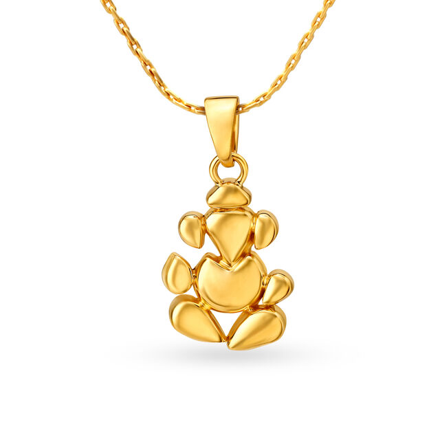 Classic Gold Pendant with Ganesha Design image number null