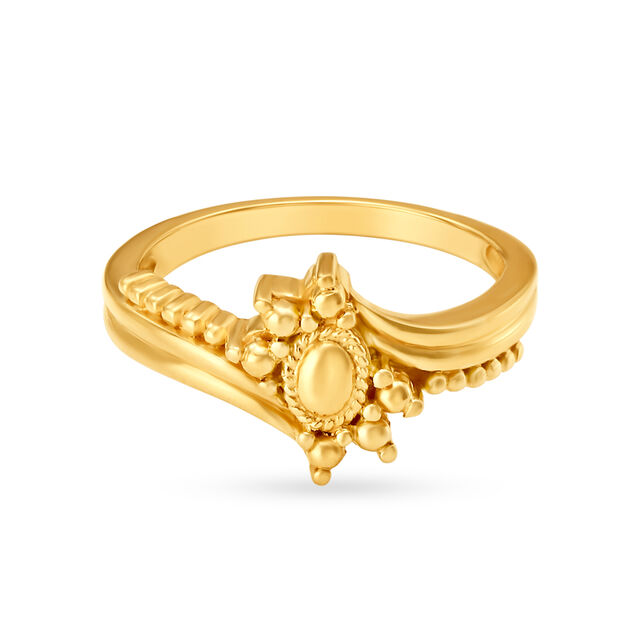 Alluring 22 Karat Gold Beaded Finger Ring,,hi-res image number null