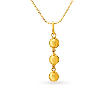 Dainty 22 Karat Yellow Gold Bead Pendant