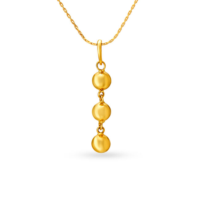 Dainty 22 Karat Yellow Gold Bead Pendant,,hi-res image number null