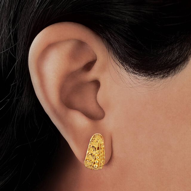 Stately Gold Stud Earrings,,hi-res image number null