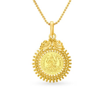 Devotional Gold Lakshmi Kasu Pendant