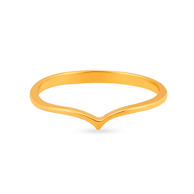 Minimalistic 22 Karat Yellow Gold Tiara Finger Ring,,hi-res image number null