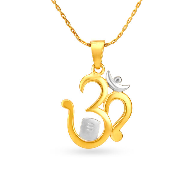 Dual Toned Om Gold Pendant,,hi-res image number null
