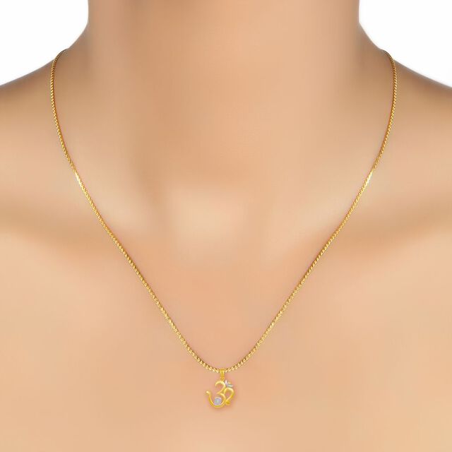 Dual Toned Om Gold Pendant,,hi-res image number null